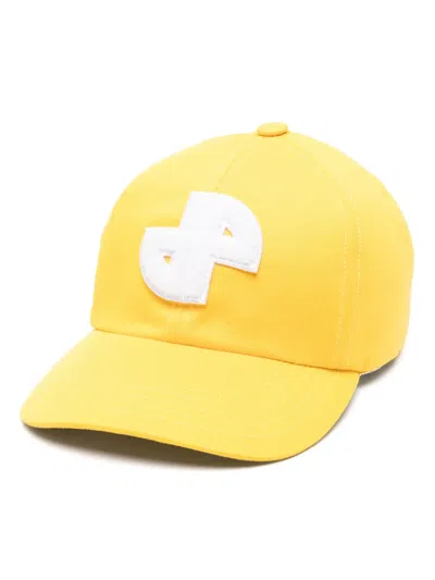 Patou Jp Cotton Baseball Cap In Yellow