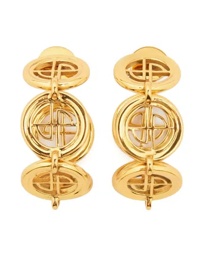 Patou Jp Hoop Earrings In Gold
