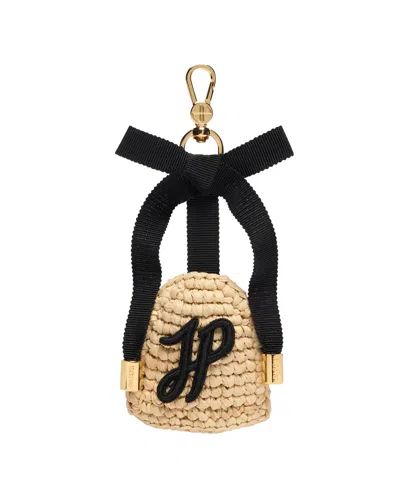 Patou Jp Keyholder In Raffia In Beige