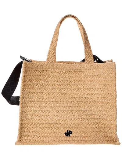 Patou Jp Large Raffia Tote In Beige