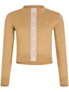 Patou Jp Monogram Cotton Cardigan In Neutrals