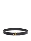 Patou Jp-monogram Leather Belt In Black