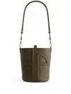 Patou Small Jp Embossed Leather Bucket Bag In 绿色