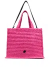 Patou Jp Raffia Tote Bag In Pink