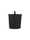 Patou Small Embossed Jp Bucket Bag In Black  
