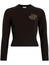 Patou Intarsia-knit Logo Jumper In Brown