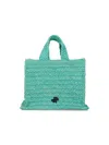 Patou Small Jp Raffia Tote Bag In Green