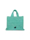 Patou Braided Tote Bag Detachable Strap In Green