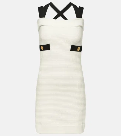 Patou Crossed Straps Mini Dress In White