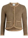 Patou Knitted Fitted Jacket In Brown