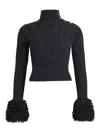 Patou Sweater With Fringes In Wool And Cashmere In Gray