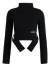 Patou Knitted Mock-neck Top In Black