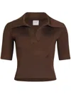 Patou Knitted Polo Shirt In Brown