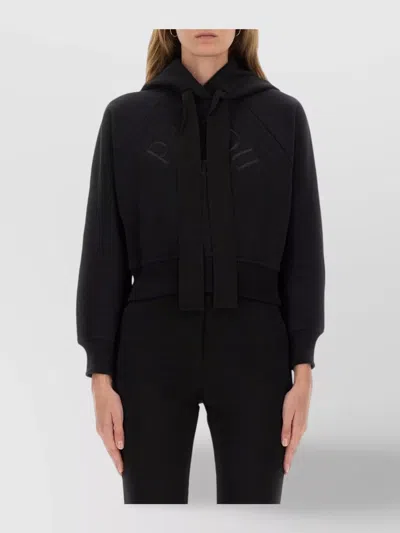 Patou Knitwear Hood Cropped Ribbed Cuffs In Black