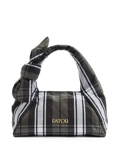 Patou Knot Check-print Tote Bag In Multi