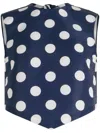 Patou Polka-dot Open-back Faille Crop Top In Blue