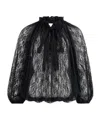Patou Lace Drawstring Top In Black