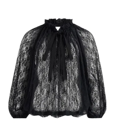 PATOU LACE DRAWSTRING TOP