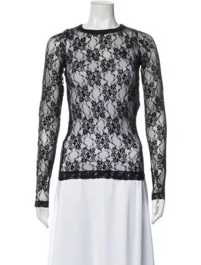 Pre-owned Patou Lace Pattern Crew Neck Top W/ Tags In White