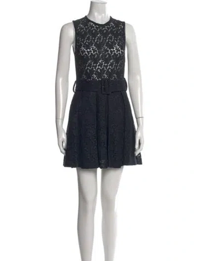 Pre-owned Patou Lace Pattern Mini Dress In Black