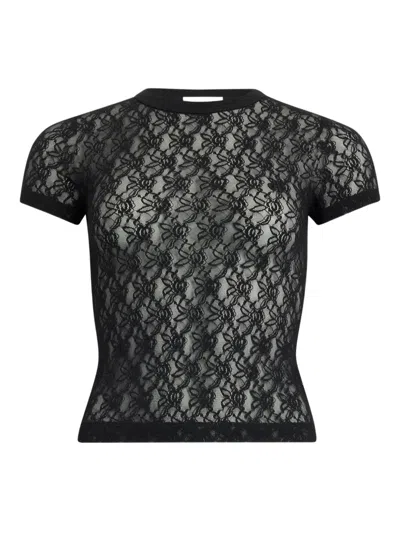 Patou Lace T-shirt In Black