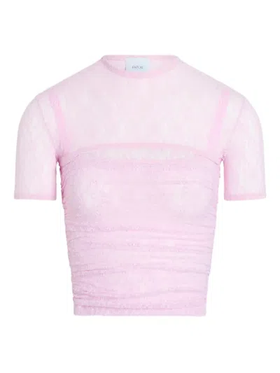 Patou Lace T-shirt In Pink