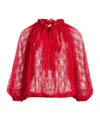 Patou Lace Drawstring Top In Red
