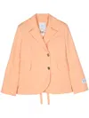 Patou Lace-up Wool Blazer In Orange