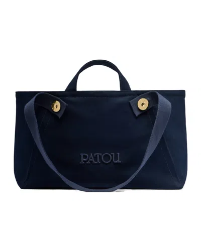 Patou Large Double Handle Shoulder Bag In Black