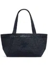 Patou Large Jp Monogram Trapeze-design Tote Bag In Blue