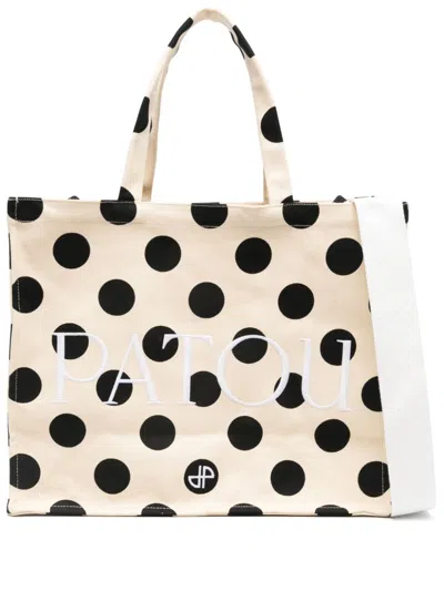 Patou Large Jp Tote Bag In Neutrals