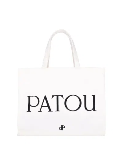 Patou Large Logo Tote Bag In White
