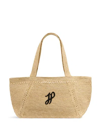 Patou Large  Trapeze Tote Bag In Yellow
