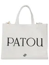 Patou Large Rectangular Tote Bag In White