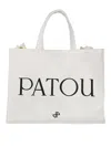Patou Large Rectangular Tote Bag In Blanco