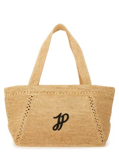 Patou Large Trapeze Tote Bag In Beige