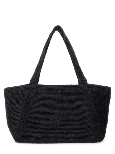 Patou Large Trapeze Tote Bag In Black