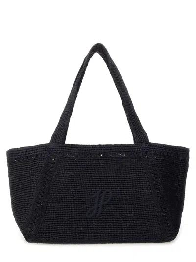 Patou Large Trapeze Tote Bag In Blue