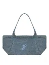 Patou Large Trapezio Tote With Jp Monogram In Rafia