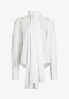 Patou Draped Collar Shirt With Buttoned Cuffs In White