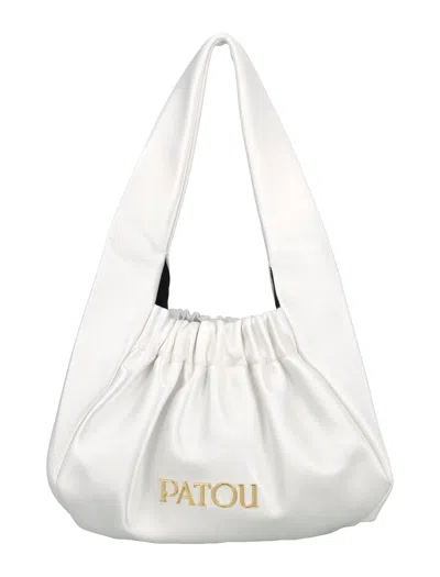 Patou Le Biscuit Satin Bag In White
