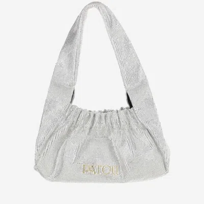 Patou Le Biscuit Satin And Rhinestone Bag In White