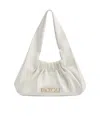 Patou Le Biscuit Satin Shoulder Bag In White