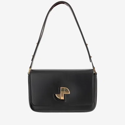 Patou Le Classic Lock Leather Bag In Black