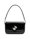Patou Le Classic Lock Leather Shoulder Bag In Black