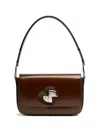 Patou Le Classic Lock Leather Shoulder Bag In Brown
