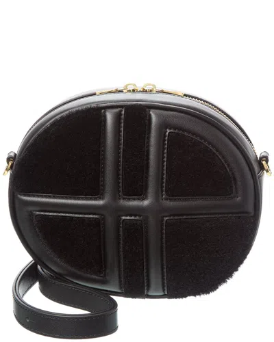 Patou Le Jp Leather & Shearling Shoulder Bag In Black