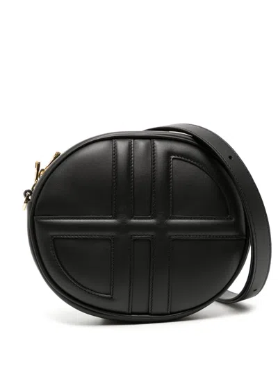 Patou Calf Leather Le Jp Crossbody Bag In Black