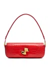 Patou Le Lock Crocodile-embossed Shoulder Bag In Red