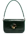 Patou Le Lock Crocodile-pattern Bag In Green